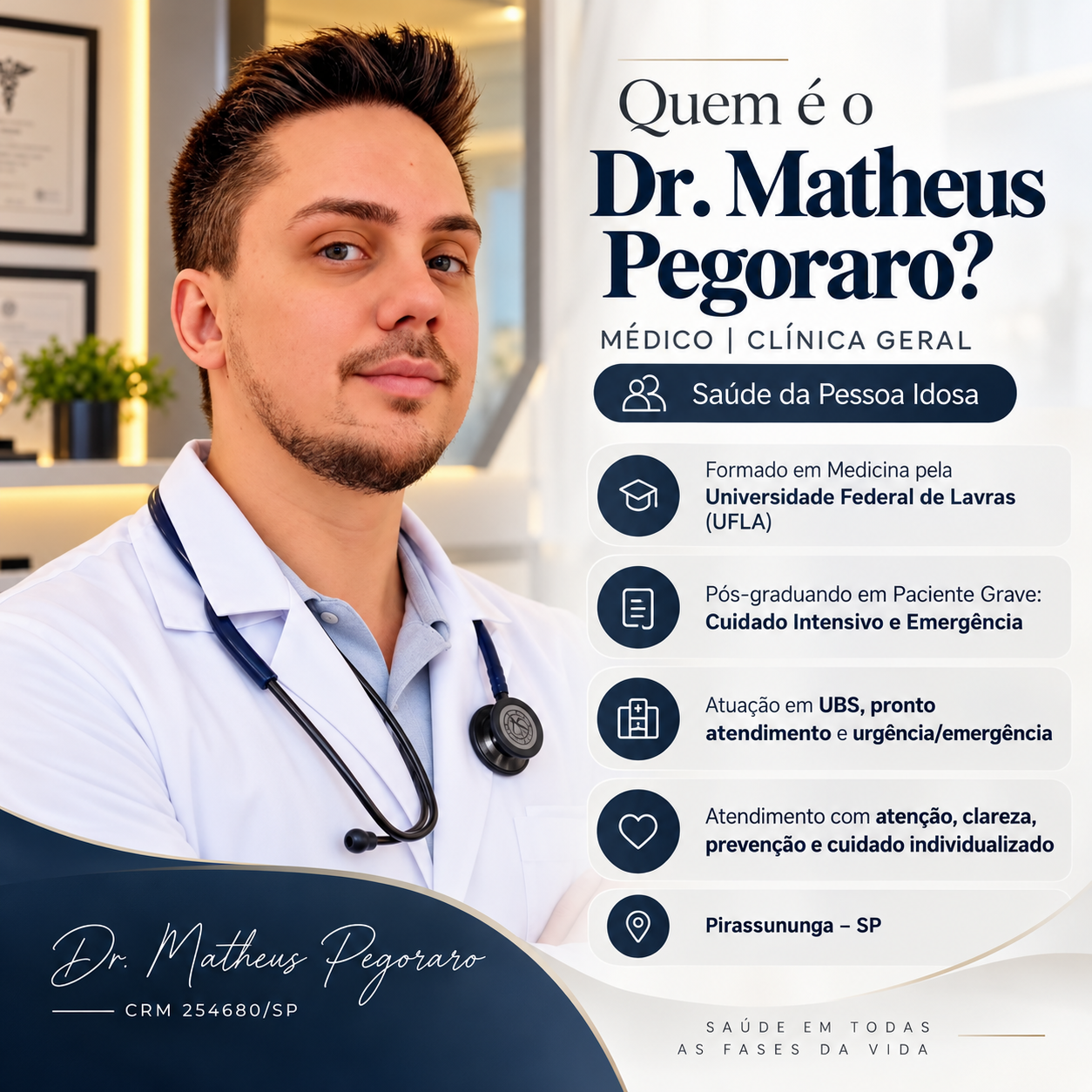 Apresentação profissional do Dr. Matheus Pegoraro